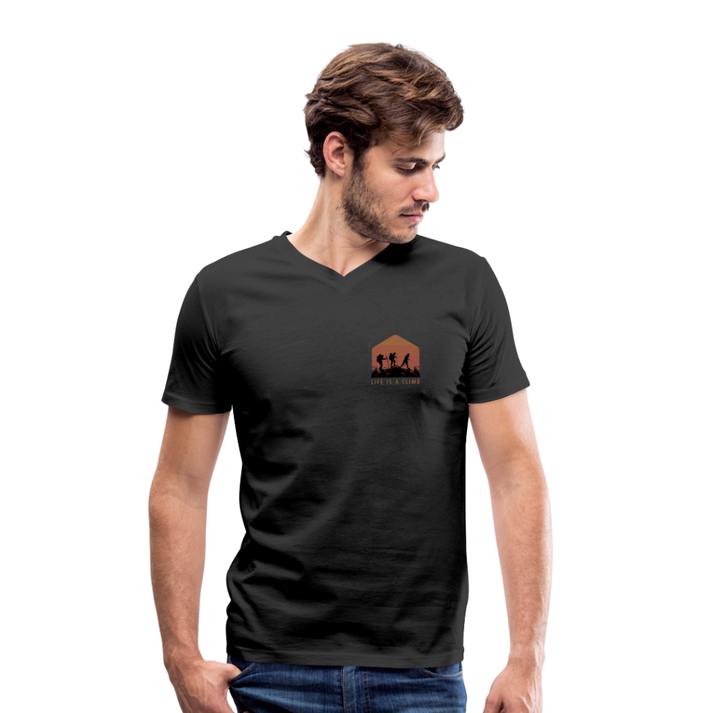 T-Shirt mit V-Ausschnitt für Männer - black